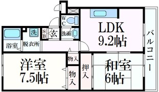 摂津本山駅 徒歩4分 1階の物件間取画像